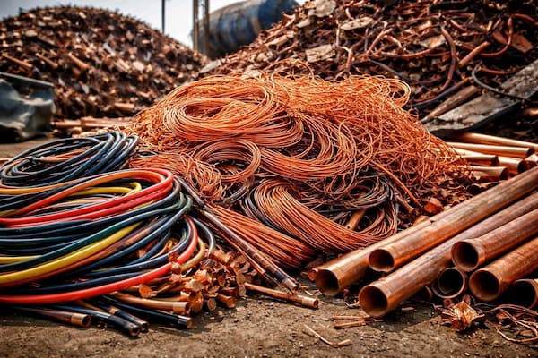 đồng phế liệu tại kho phân loại